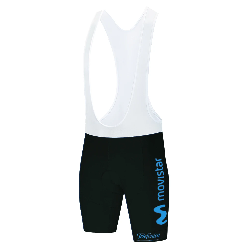 2020 Команда белого цвета Movistar pantaloncini ciclismo uomo silikone gel pad 9D - Цена: 800,37 - 1 000,46 руб.