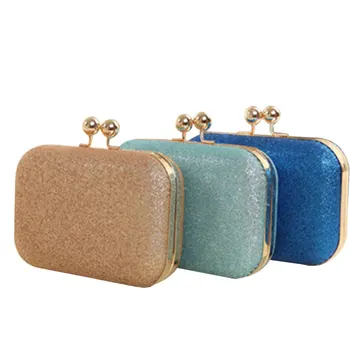 

Sequined Glitter Women Clutches Female Pink Blue Solid Shoulder Pouch Concise Elegant Wedding Banquet Clutch Bag Handle Handbags