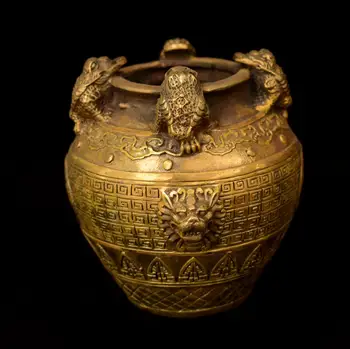 

YM Copper Statue Factory direct sale antique copper antique collection pure copper dragon pattern small VAT home decoration hand