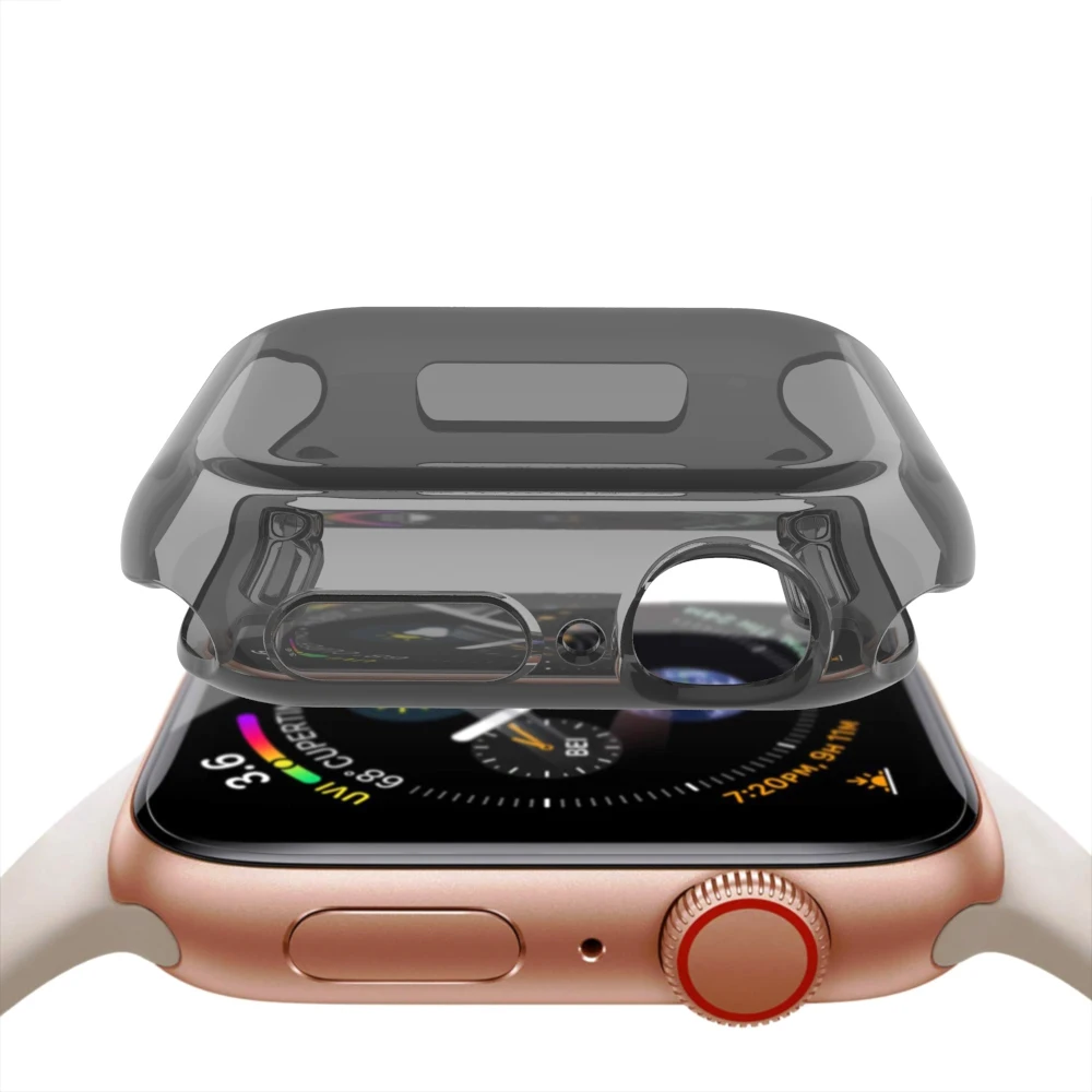 TPU чехол для Apple Watch Series 4 Чехол 44 мм/40 мм 360 полностью мягкий прозрачный защитный