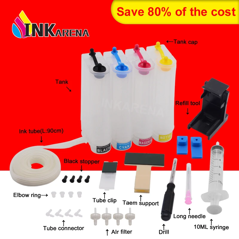 Система непрерывной подачи чернил для Canon Cis Ink Kit MG2250 MG3150 MG4150 MX375 MX395 MG2150 MG3250 MG3255 MG3550