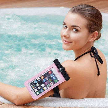 

D011 high-end waterproof armband mobile phone bag waterproof pouch Swimming Gadget Phone Case Cover for 3.5-6.2 inch phone