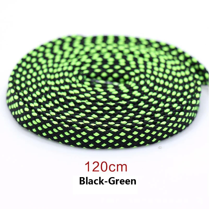 Black-Green Кроссовки с шнурками двухцветные шнурки для обуви повседневные для мужчин и женщин клетчатый двойной слой плоские шнурки 100/120/140 см - Цвет: Black-Green