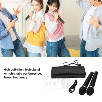 

1 Pair Wireless Microphone Home KTV Bar Stage Performance Handheld Wireless Mic with Receivers