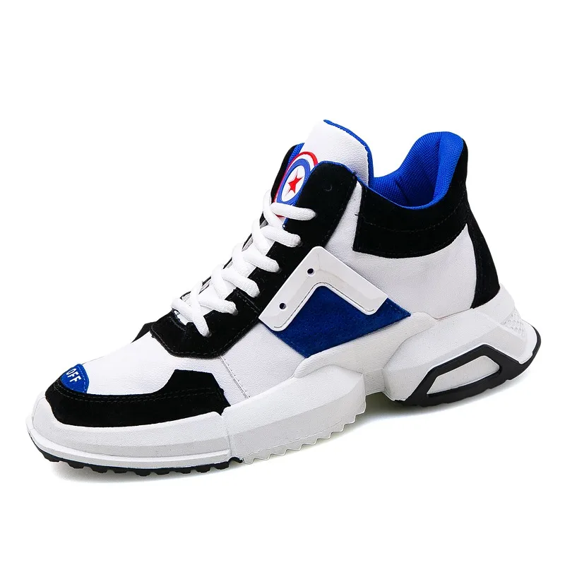 

High Top Men Casual Shoes Lac-Up Men Shoes Winter Fashion Clunky Sneaker Casual Platform High Heel Dad Shoes