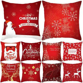 

Christmas Snowflake Deer Printed Pillow Slip Cushion Cover Bed Sofa Home Supply