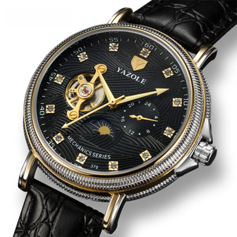 

CTPOR New Semi-Automatic Hollow Mechanical Watch Fashion Business Men's Watch Waterproof Men's Mechanical Watch B073