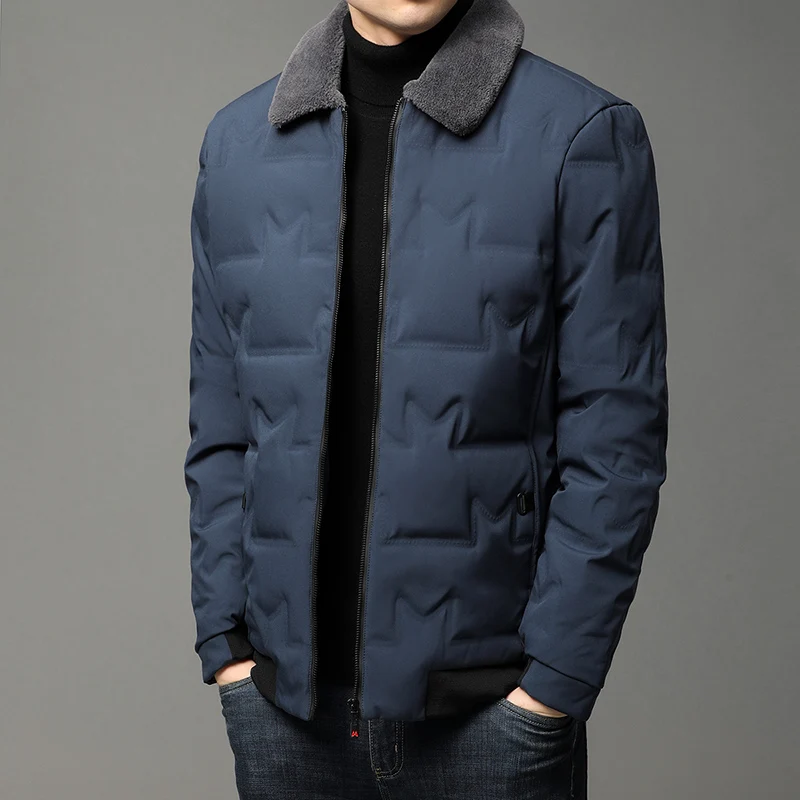 

2020 Winter New Brand Casual Fashion Mens Down Winter Jacket With Fur Parka WindbreakerJacket Black Puffer Coats Mens Clothes