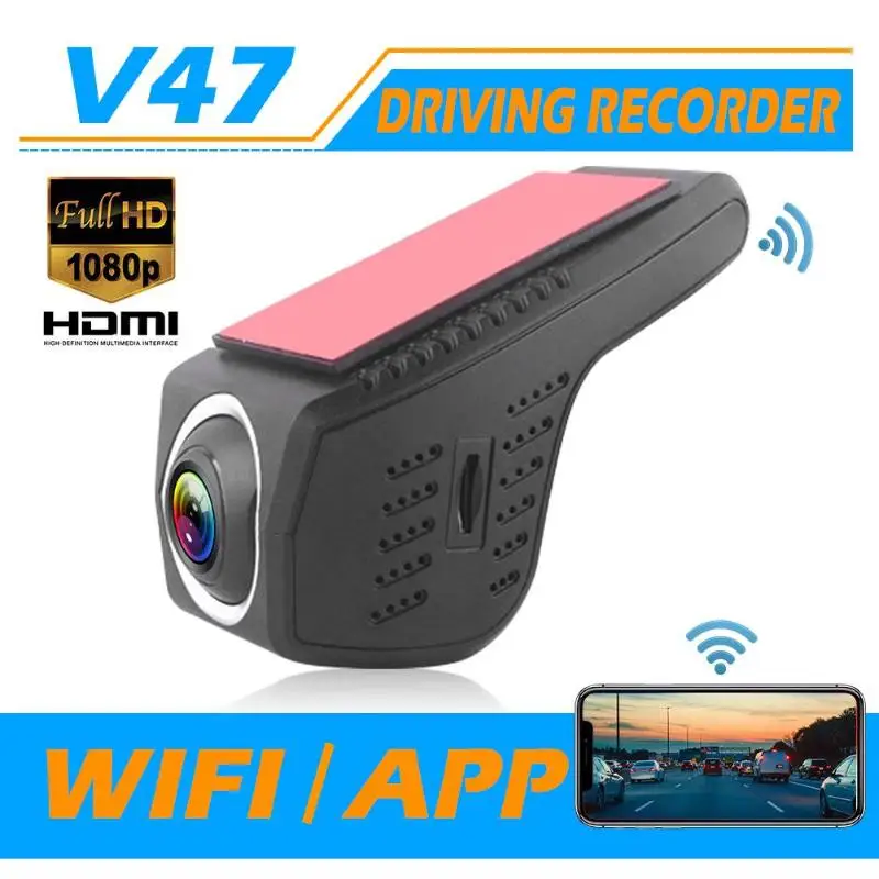 V47 WiFi Car DVR Camera Full HD 1080p 170 Degree Lens WDR G-sensor Night Vision Dashcam Digital Video Recorder | Автомобили и