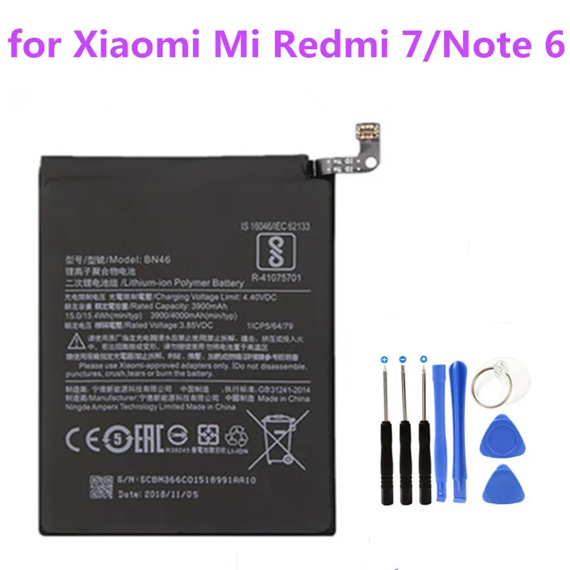 

BN46 Phone Replacement Batteries Built-in battery 4000mAh for Xiaomi Mi Redmi 7 Redmi7 Note 6 Note6 High Quality +Free Tools