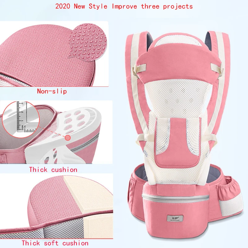 New 0-48 Month Ergonomic Baby Carrier Infant Baby Hipseat Carrier 3 In 1 Front Facing Ergonomic Kangaroo Baby Wrap Sling