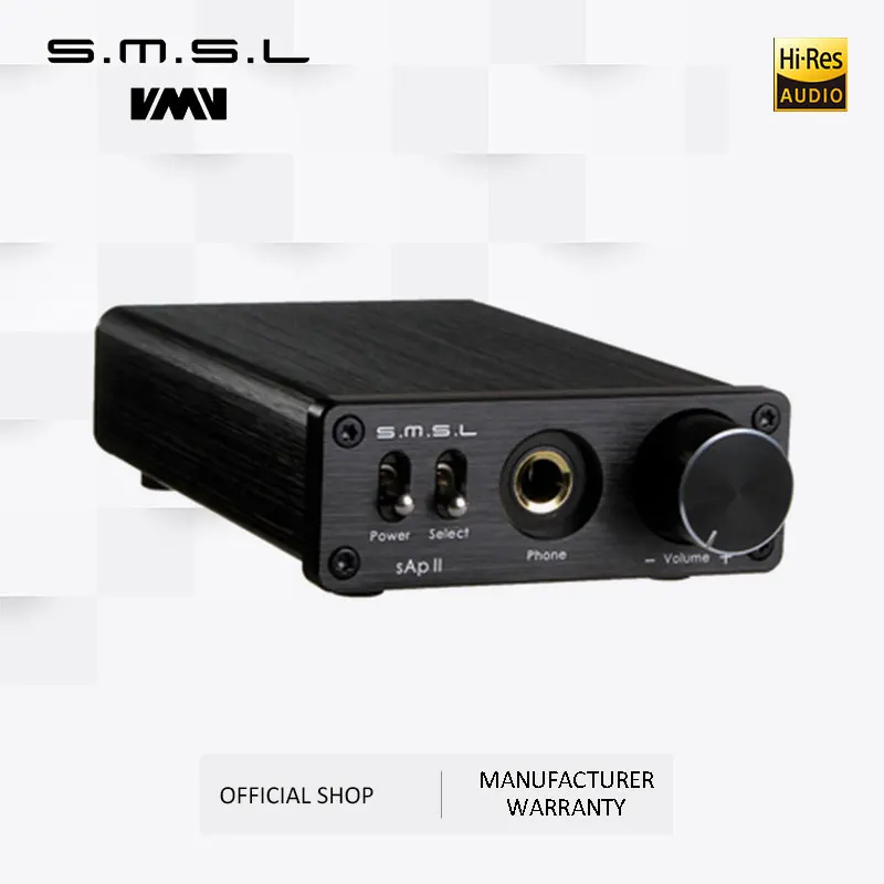 SMSL SAP-II PRO Headphone Amplifier Portable High Fidelity AMP 3.5mm/RCA 6.35mm Black 