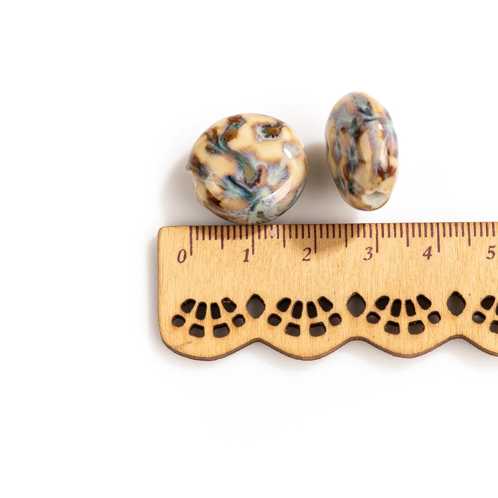 20 # 5 Stück spezielle flache Keramik-Porzellanperlen mit Leopardenmuster, Anhänger, Schmuckherstellung, Perlen, handgefertigte Materialien, Armband # XN193 – Detail 5