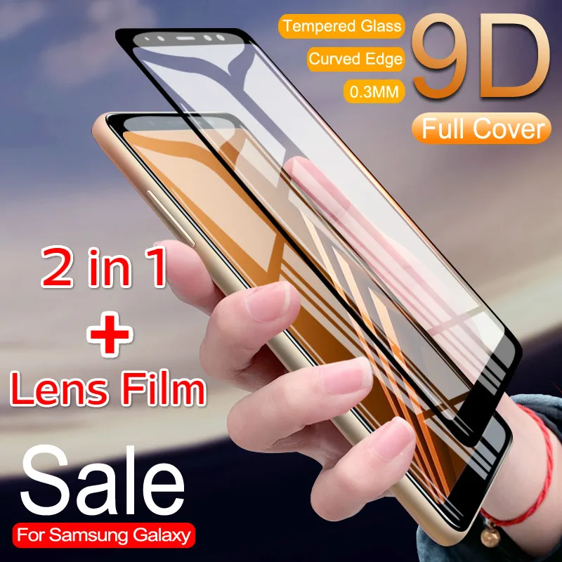 

9D Full High Quality Glue Tempered Glass+Back Lens Class For Samsung A10 A20 A30 A30 A40 A50 A60 A70 M20 M30 A6 A8 2018 2 in 1