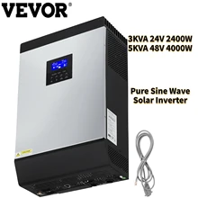 VEVOR-inversor Solar híbrido MPPT de 24V, 2400W, 5KVA, 48V, 4000W, onda sinusoidal pura fuera de la red, cargador 230VAC para electrodomésticos y oficinas
