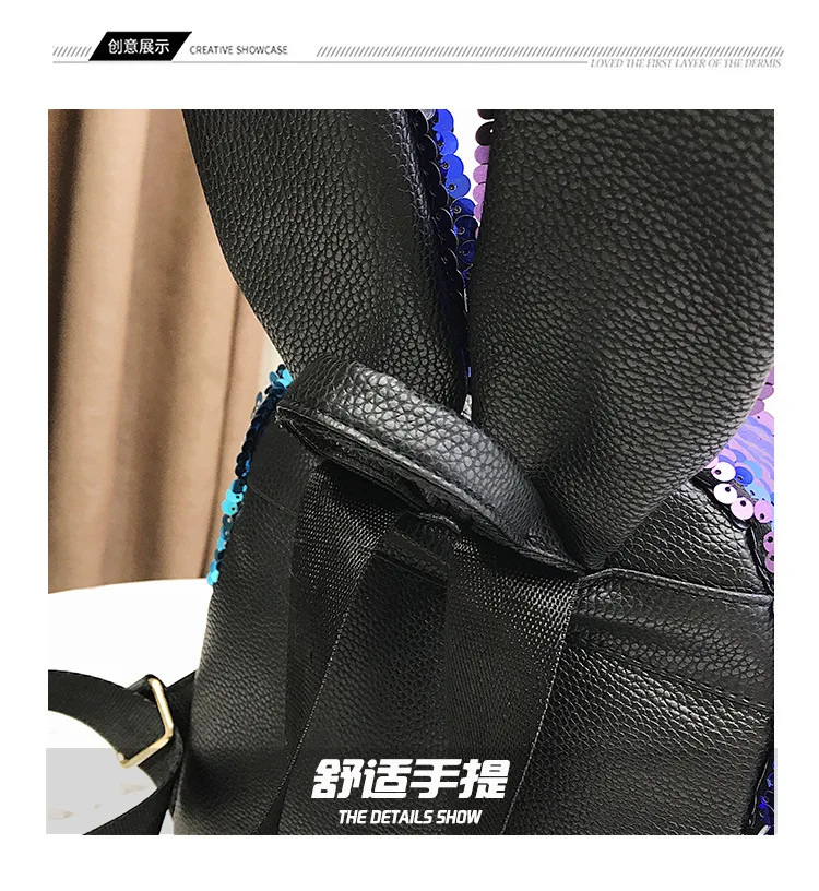 Backpack Student Sequins Rabbit Ears Bag Women Girls Backpacks Rucksack For Teenager Cartoon Cute Schoolbags Travel Backpack