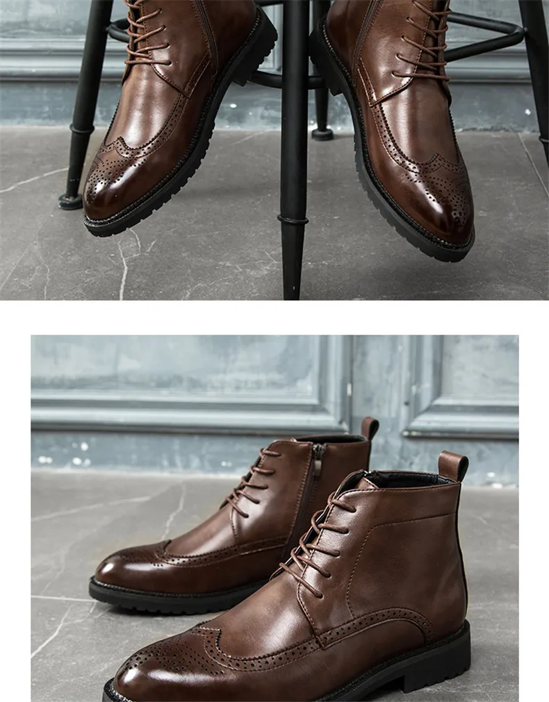 38-48 ботинки Bullock Мужская Нескользящая теплая удобная зимняя обувь для мужчин#810