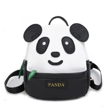 

Korean Style Mini Kindergarten School Backpack for Girls Panda Kids Cute Bookbag PU Leather Backpacks