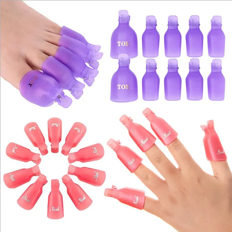 Nail Polish Remover 1 Set Nail Polish Remover Tool Soak Off UV Gel Cap Clip Wrap Tools Cuticle Pusher Cotton Nail Clean Pedicure Care Tool nail polish remover nail gel remover nail debonder nail polish remover wipes nail polish remover wraps