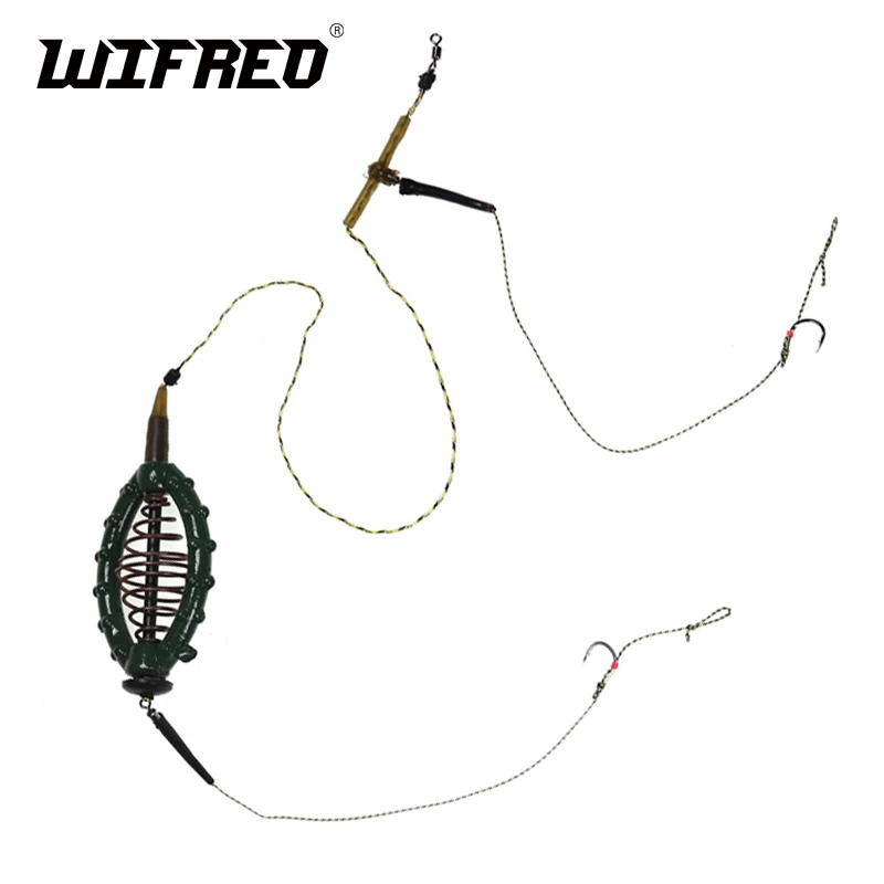 Wifreo 1pc Carp Fishing Hair Rig Inline Method Feeder Rig 40g 50g