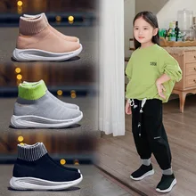 

Newest Spring Girl Sneakers for Kids Casual Shoes Stretch Cloth Cover Mouth Mesh Light Boy Toddler Girl Boots Women Tennis Shoes