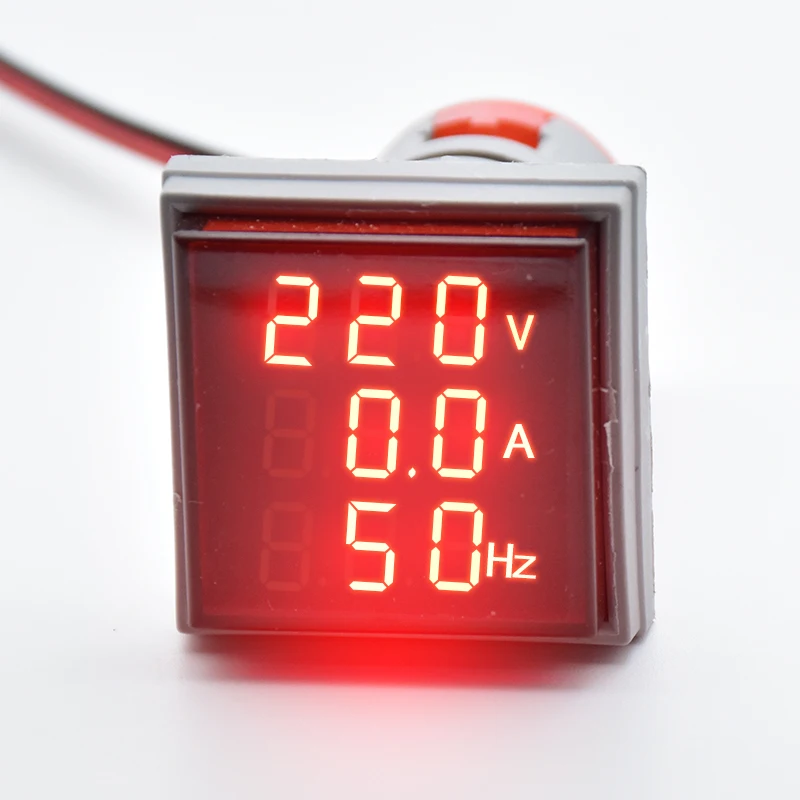 Амперометр с тремя дисплеями и цифровым напряжением 22 мм, AD16-22DSV, тип переменного тока 60-500 В, мини-измеритель напряжения, светодиодный вольтметр, световой индикатор, светильник