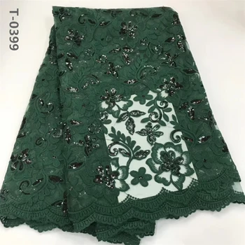 

African teal Lace Fabric sequins velvet Lace Fabrics High Quality net Lace Embroidery French Tulle Lace Fabric For Wedding