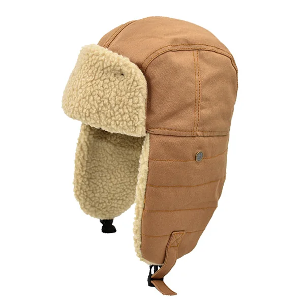 Шапки-бомберы женские зимние уличные утолщенные рукава защита ушей сохранение тепла для верховой езды ветрозащитная шапка-бомбер из хлопка - Цвет: khaki