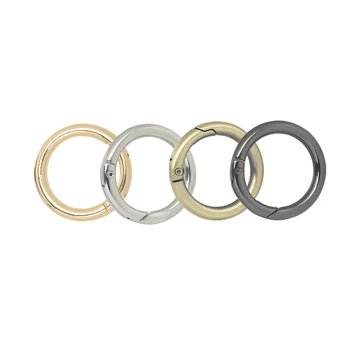 

Despitego 4Pcs Metal Round Ring Circle Spring Snap DIY Keyring Hook Bag Buckle Connection Handbag Purse Parts Bag Accessories