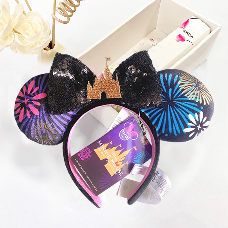 New Disney Mikey Mouse Headband Castle Hair Bow Fairworks Plush Big EARS COSTUME Headband Cosplay Plush Adult Kids