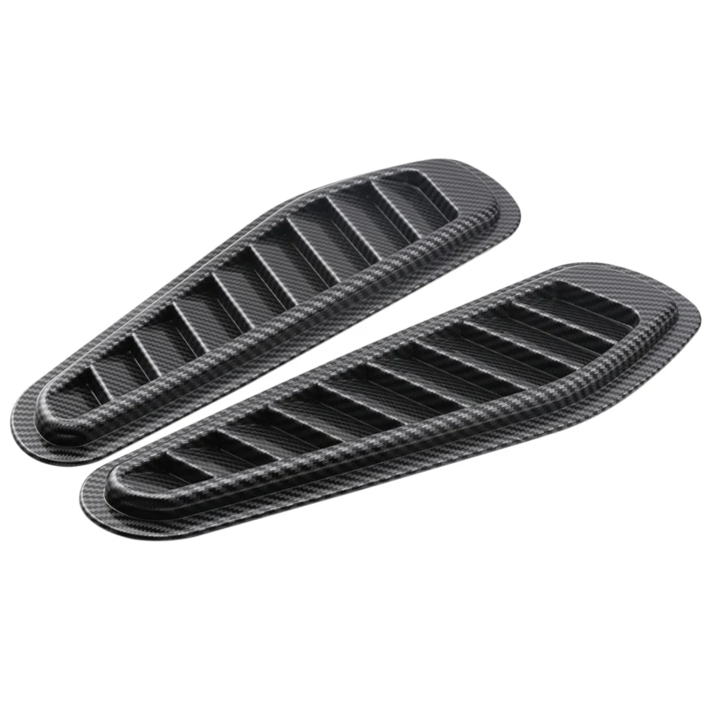 Universal Car Auto Engine Hood Vent Vents Louver Trim ABS CarbonFiber 13x4''