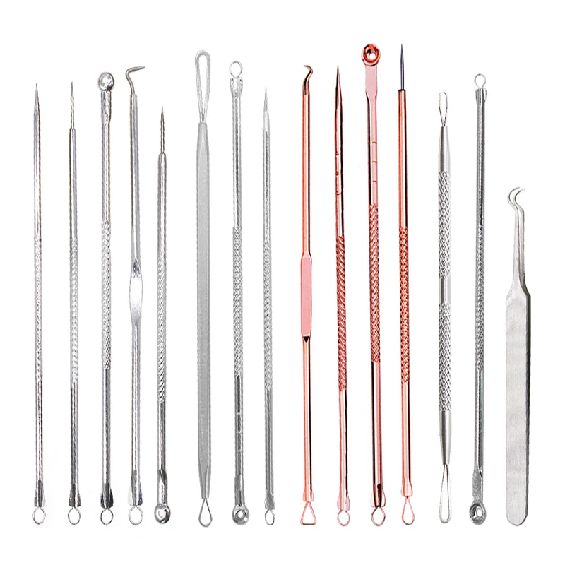 

Blackhead Comedone Acne Pimple Remover Beauty Tools for Face Skin Care Blemish Blackhead Acne Needles Tweezer Face Pore Cleaning