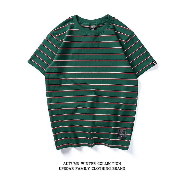 

2018 Spring And Summer Men's T-shirt Stripes Popular Brand Short Sleeve Origional Japanese-style Street Crew Neck Men's Wear