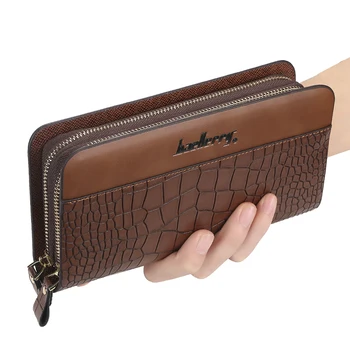 

Men's Wallets European and American Style Long Double Zipper Handbag Large Capacity Mobile Phone Bag Fashion Men's Clutch Wallet