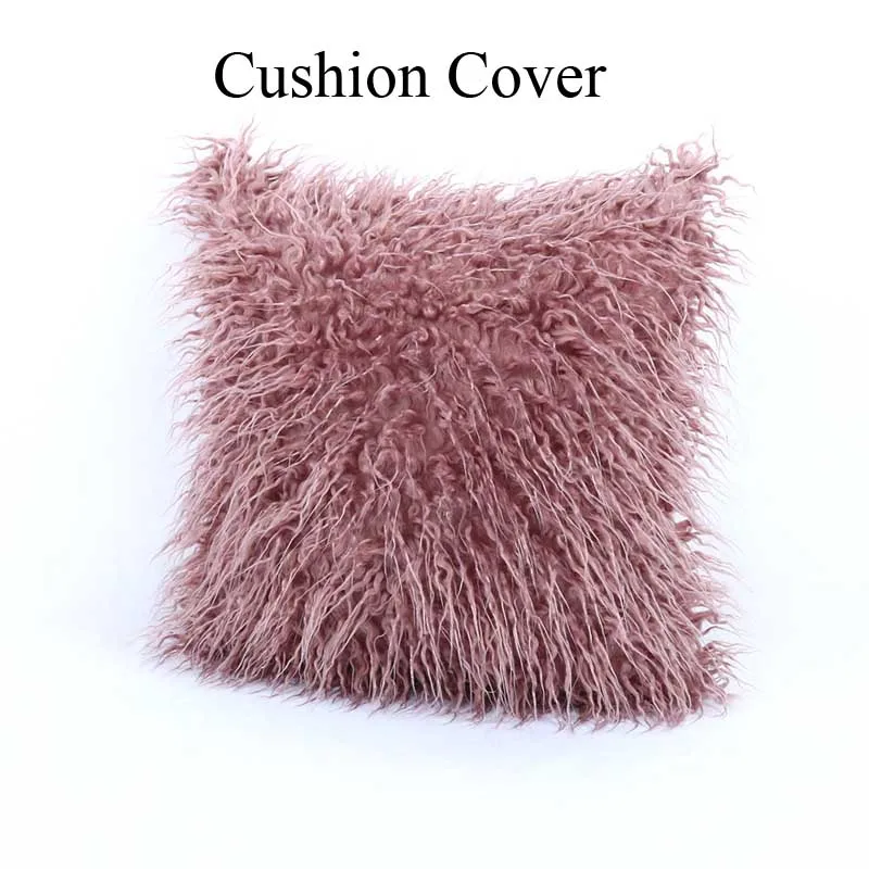 cushion cover-2 Nordic Style Solid Color White Grey Pink Cushion Plush Warm Throw Pillow for Home Decor Sofa Waist Cushion - Цвет: cushion cover-2