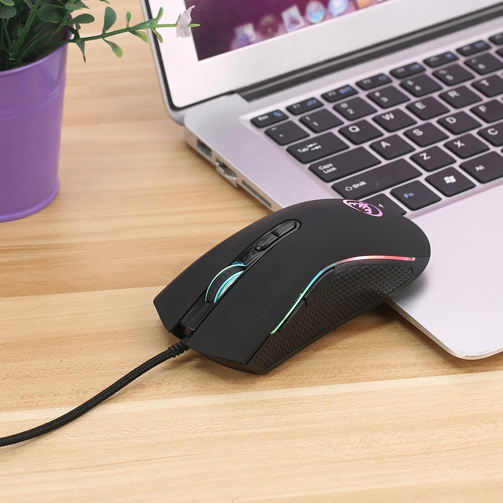 HXSJ A869 3200 точек/дюйм 7 кнопок светодиодная оптическая USB Проводная мышь геймерская