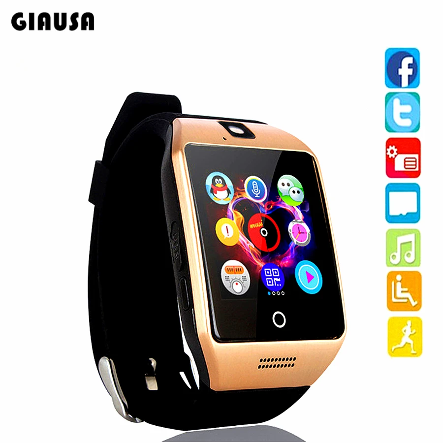 

Smart Watch With Camera Q18 Bluetooth Smartwatch SIM TF Card Slot Fitness Activity Tracker Sport Watch For Android