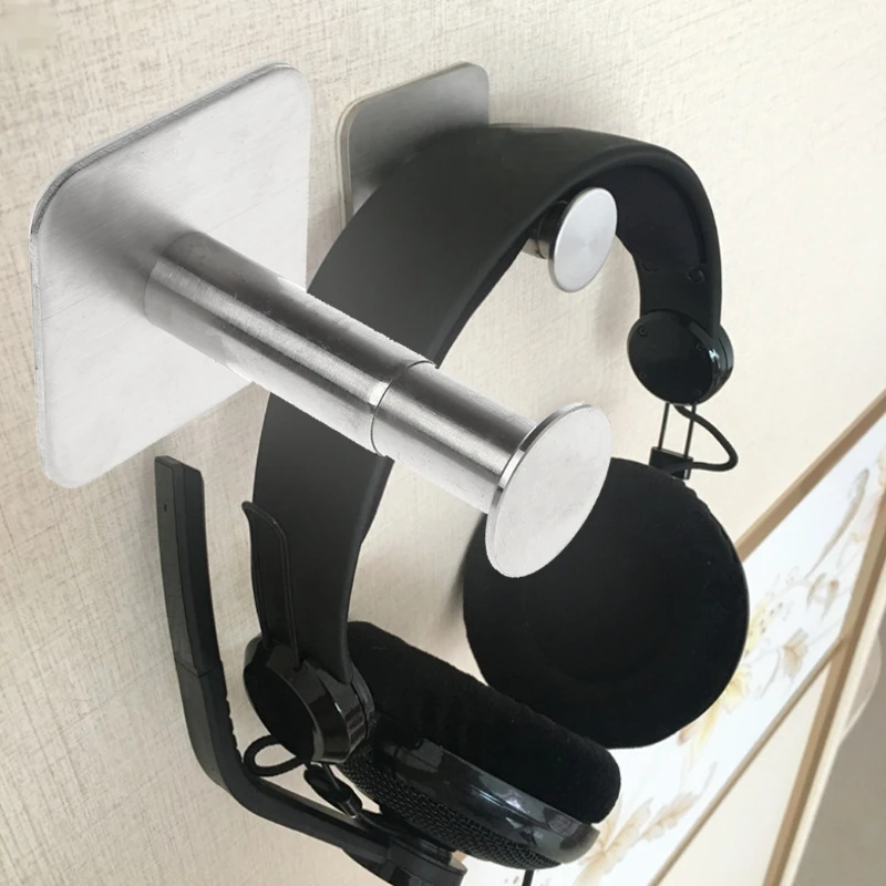 

Stainless Steel Headphone Holder Portable Headsets Hanger Universal Mount Hook 634A