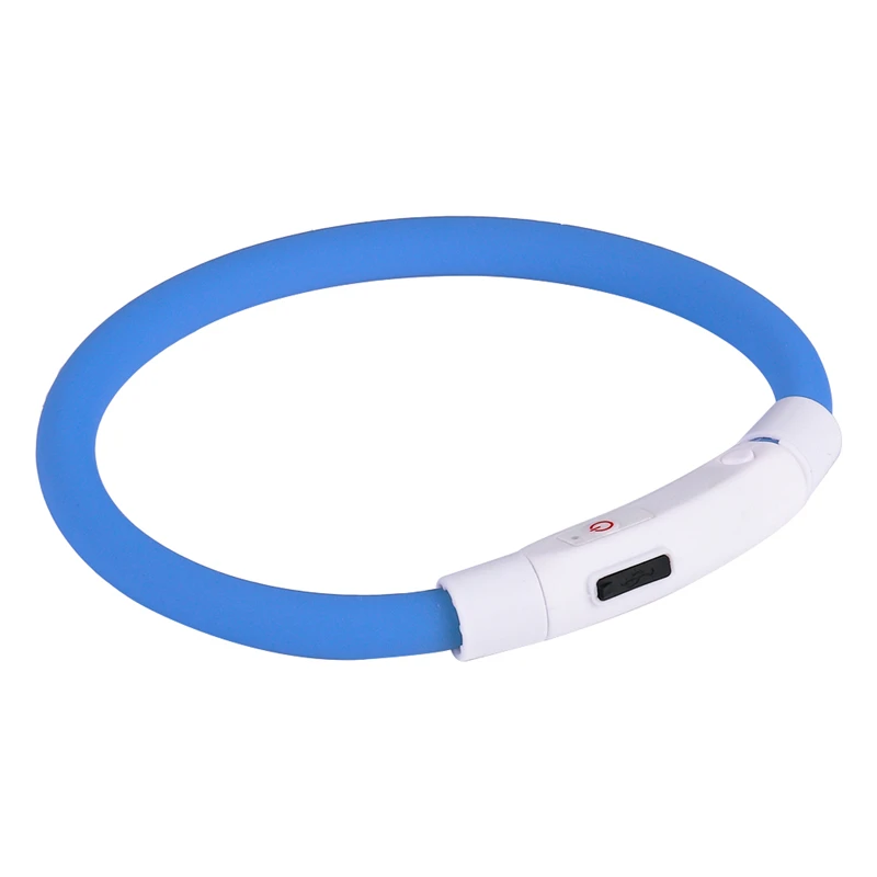 Мягкий силиконовый ошейник для собак, перезаряжаемый светодиодный usb-кабель для зарядки, сверкающий светящийся ошейник для щенков и кошек