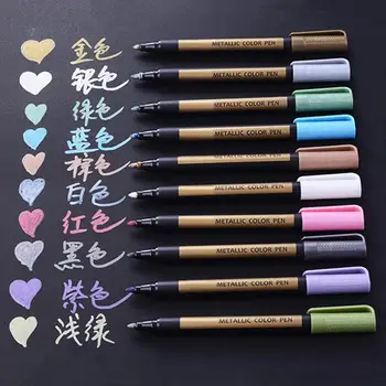 

10 Colors Metallic Marker Pen DIY Scrapbooking Crafts Soft Brush For Drawing DIY Photo Album Scrapbooking Crafts Card Making