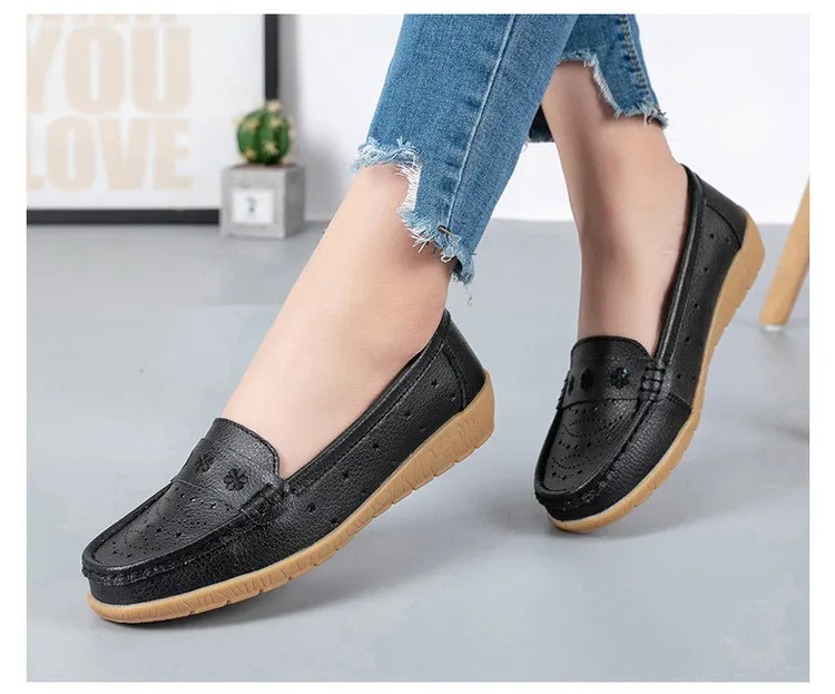 AH 203-New Cut Outs Summer Women's Flats Shoes Breathable Hole Woman Loafers-15
