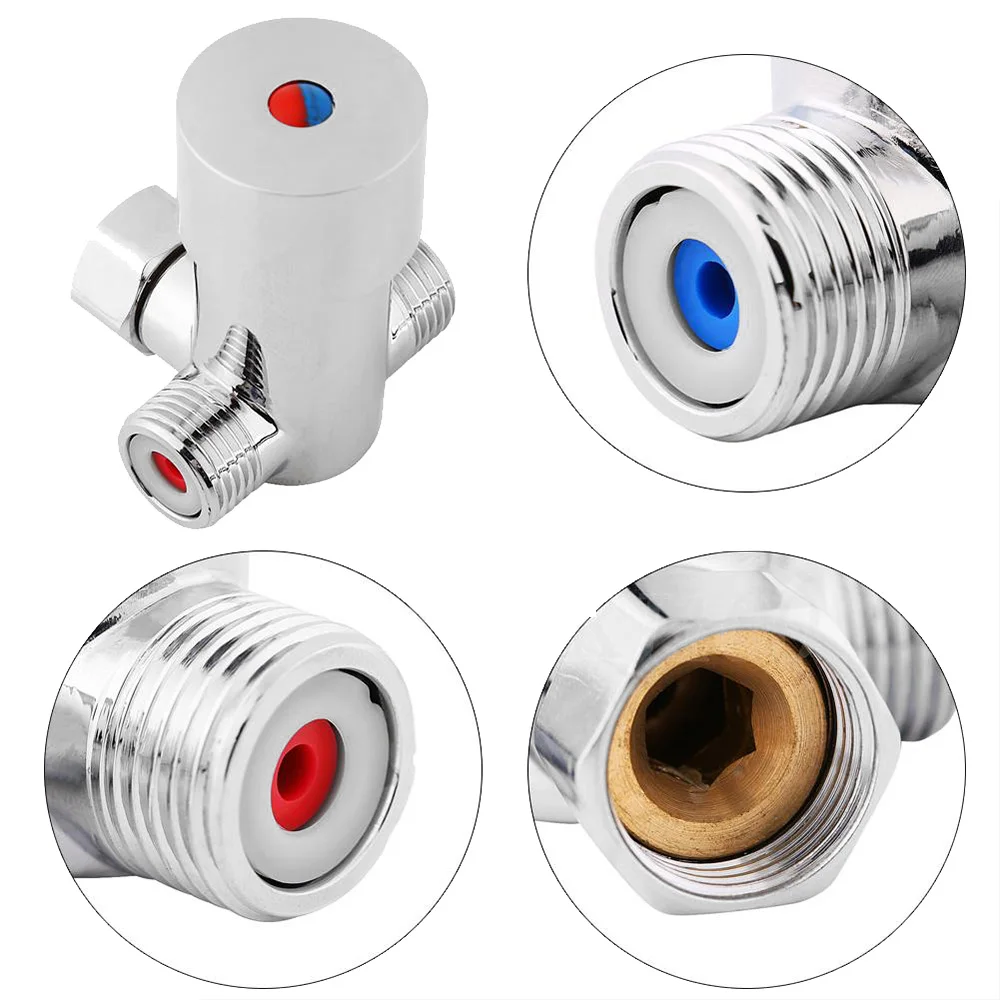 Медный термостат клапан горячей и холодной воды регулирующий клапан смеситель кран Регулируемый для ванной Душевой кран