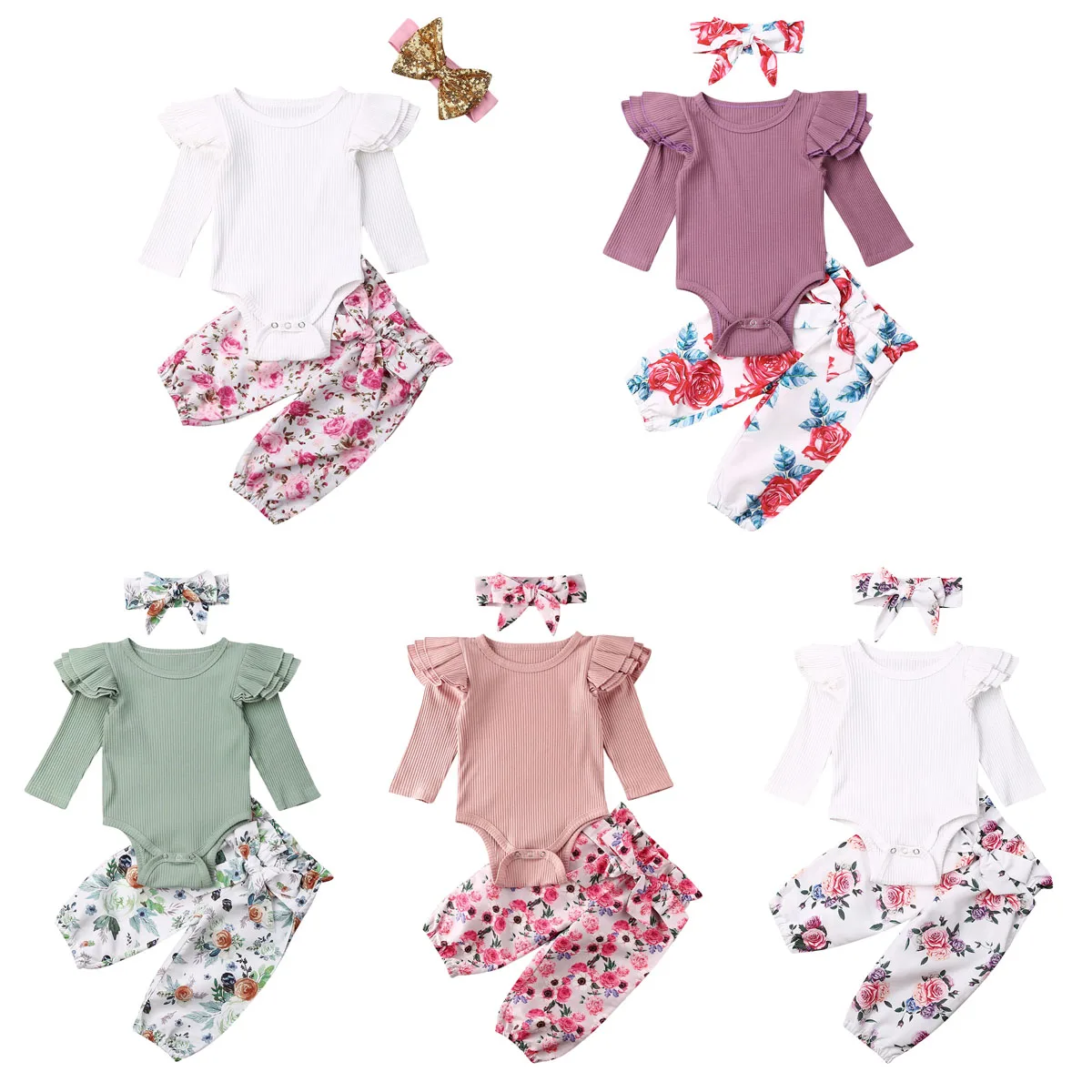2020 USPS Fast Shipping 0 24M Newborn Infant Baby Girls Tops Cotton