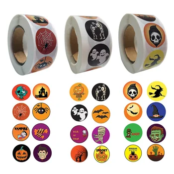 

500Pcs/Roll Happy Halloween DIY Deco Scrapbook Journal Stationery Stickers Planner Poster Patchwork Craft Supplies