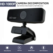 Webcam usb 1080p hd 5mp foco automático computador web câmera embutido som-absorvente microfone 1920*1080 resolução dinâmica câmera