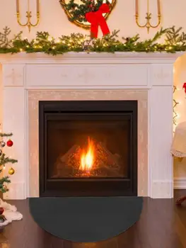 

Fireproof Carpet Fire Retardant Half Round Fireplace Carpet Non-slip Mat For Fireplace Grill BBQ Semicircular Flame Retardant Ca