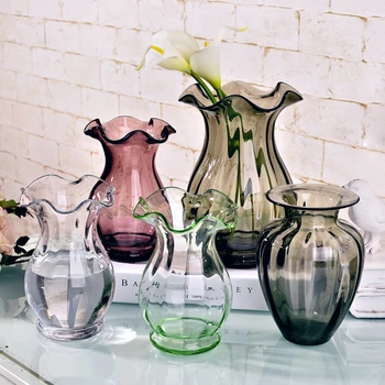 

Creative vase Tabletop color Glass Vase handmade floral hydroponic desktop flower container Living room office decoration