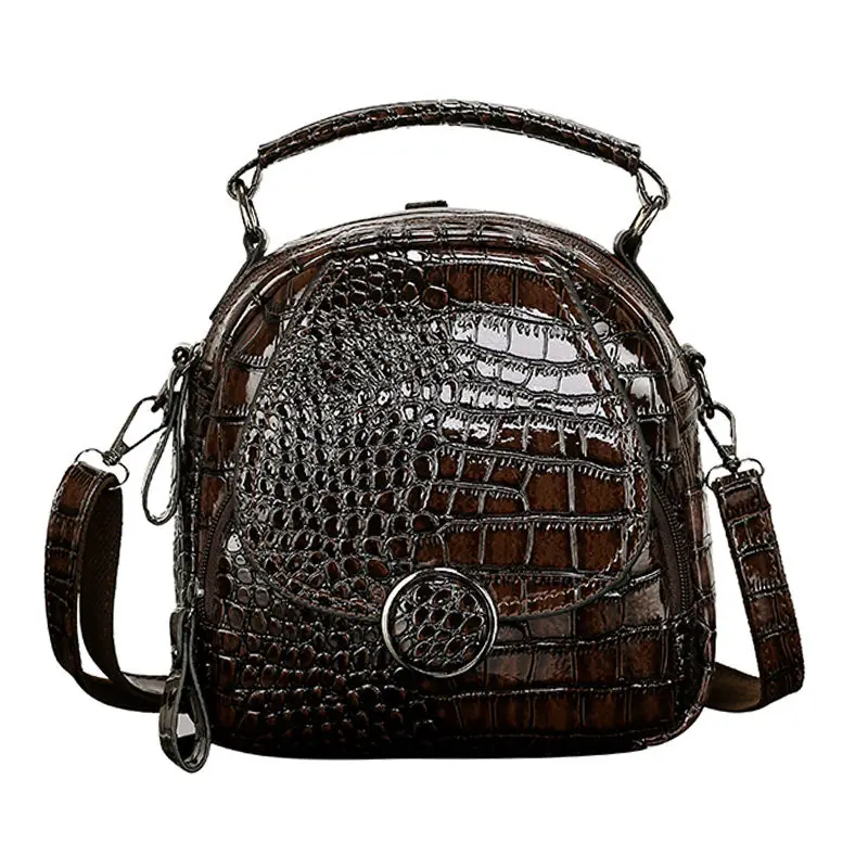 Мини-рюкзак, винтажная женская кожаная сумка на плечо, дизайнерская Высококачественная многофункциональная маленькая сумка, модные дамские сумочки для девочек - Цвет: brown