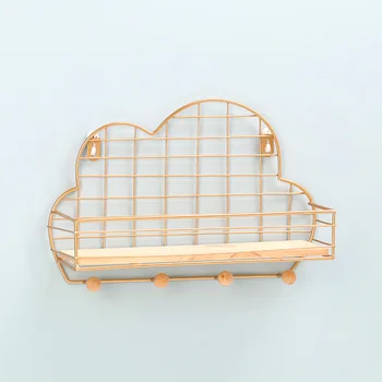 

Wall Decorative Shelf Storage Rack Organizer Wall Mounted Iron Mesh Basket Organizer Wall Stand Rack Iron Frame Sundries Shelf