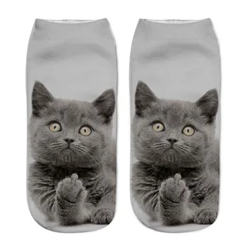 

Cat Socks 3D Printing Female Socks Women Low Cut Ankle Socks Calcetines Mujer Casual Hosiery Printed Sock